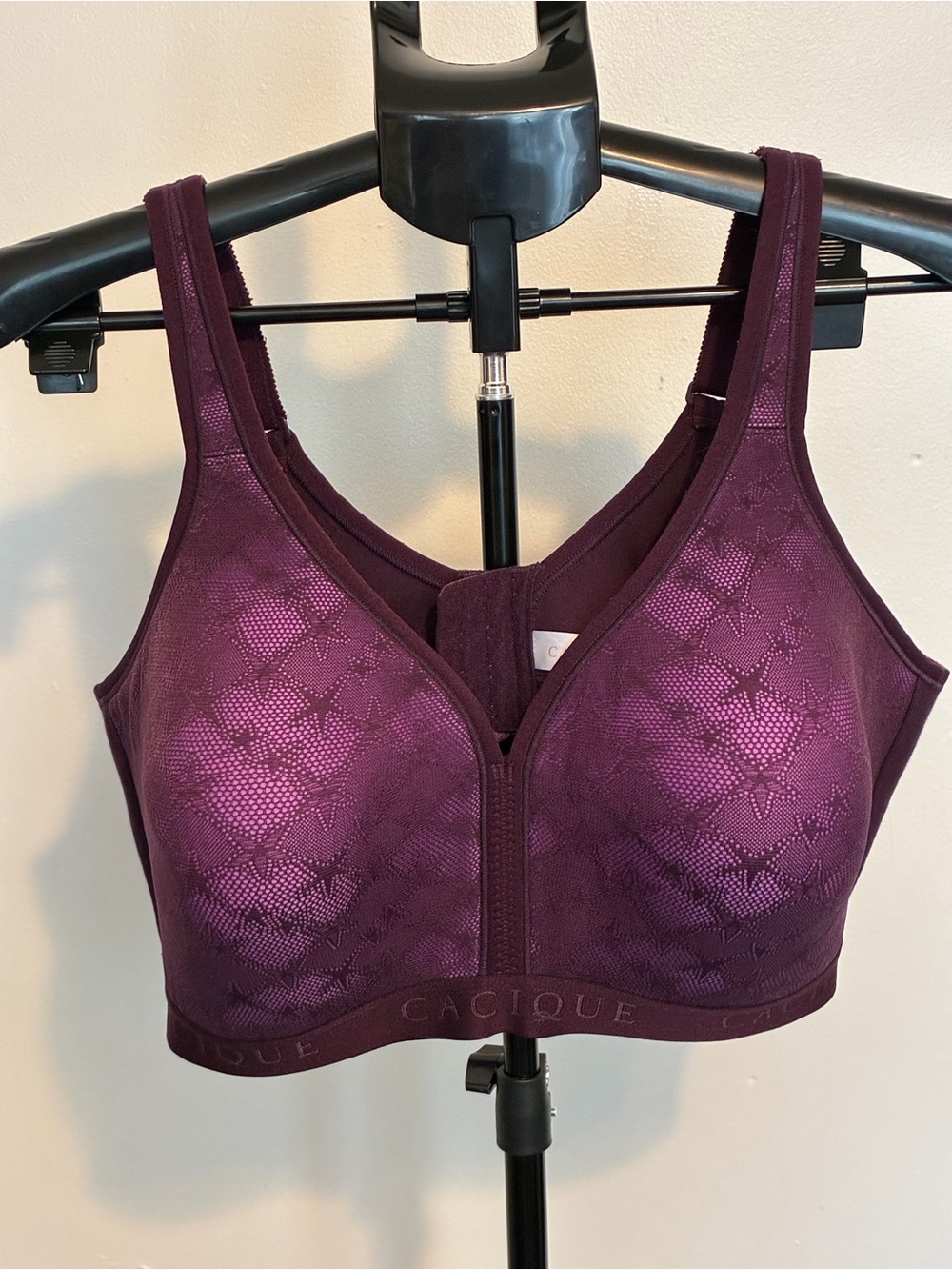 Cacique Deep Plum Front‑Close Wireless Bra